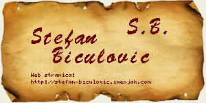 Stefan Biculović vizit kartica